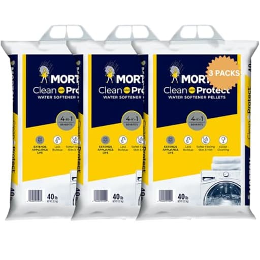 3 Pack Clean and Protect Water Softener Salt Pellets – (40 lb Bags, 120 lbs Total) – Reduces Scale, Softens Hard Water, Appliance Efficiency, Compatible with Water Systems