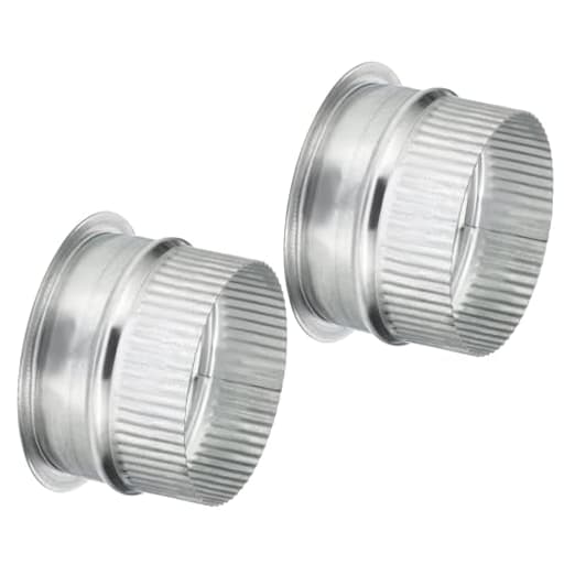 4 Inch Duct Collar, 2 Pcs Duct Connector Flange Galvanized Iron Tight Vent Air Duct Fitting for Heating Cooling HVAC Ventilation Home Office