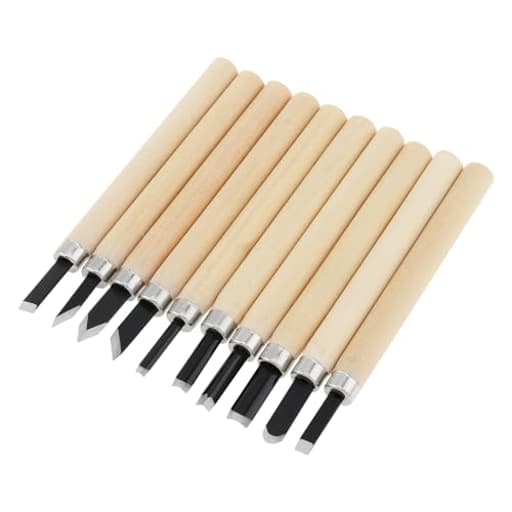 10pcs Professional Wood Carving Chisel Set - Carbon Steel Woodworking Tools, Power Grip Chisels Great for Carving and Woodworking