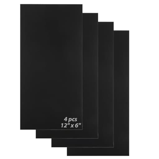 4 Pack 5052 Anodized Aluminum Sheet Metal 12 x 6 x 1/16 Inch Black Rectangle Aluminum Metal Plate Engraving Blanks for Laser Engraving, 1.5 MM Thin Decorative Aluminum Metal Sheets for Crafting