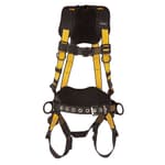 Vest style harness with belt, 5-point, back and side D-rings, quick‑connect chest and leg fittings (S-M)