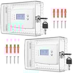 2 PCS Thermostat Lock Box with Key, Large Thermostat Cover with Lock for Thermostat on Wall, AC Control Lock Box Cover with Key, Air Conditioner Lockbox Fits Thermostats 5" H x 6" W or Smaller