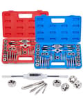80pc Tap and Die Set in SAE and Metric Sizes, Metric and Standard Tap Set and Die Tool Set for Internal and External Threading