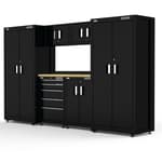 126 in-Wide Welded Metal Storage Suite With Cabinet and Drawer Storage