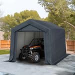 8x12ft Heavy Duty Carport Outdoor Patio Anti-Snow Portable Canopy Storage Shelter Shed with 2 Doors Garage Kit Tent for Motorcycle Garden Tools