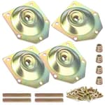 Leg Mounting Plates, Furniture Leg Attachment Plates, 12 Degree Angled Metal Table Leg Mounting Hardware, Furniture Leg Mounting Brackets Industrial Strength T-Plate, 4 Pack