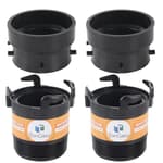 (2 x Combo Pack, Black) RV Sewer Pipe Adapter, 3" Rotating Rigid Bayonet Adapter with Male Thread & Hooks, Termination Fitting with 3" Bayonet & Hub, RV Sewer Hose Connector for Waste Disposal