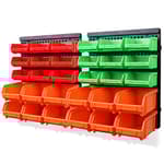 SWANLAKE 30PCS Wall Mounted Storage Bins, Plastic Garage Rack ,Screw Storage ,Tool Organizers.