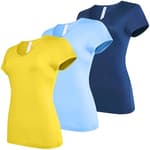 Women's V-Neck Activewear T-Shirts 3 Pack Athletic Womens Short Sleeve Workout Tops Dry Fit Shirt Gym & Yoga Tees for Women