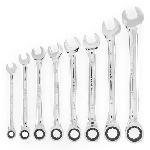 8 PC. Metric Ratcheting Combination Wrench Set