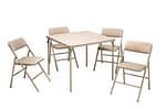 Cosco 5-Piece Folding Table and Chair Set, Tan