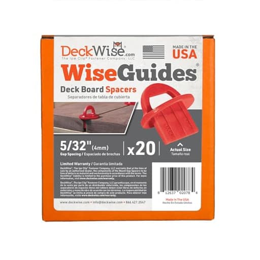 WiseGuides 5/32" Gap Deck Board Spacer Guide for Hardwood, Pressure Treated Lumber, Thermal Wood, PVC and Composite Decking Alignment