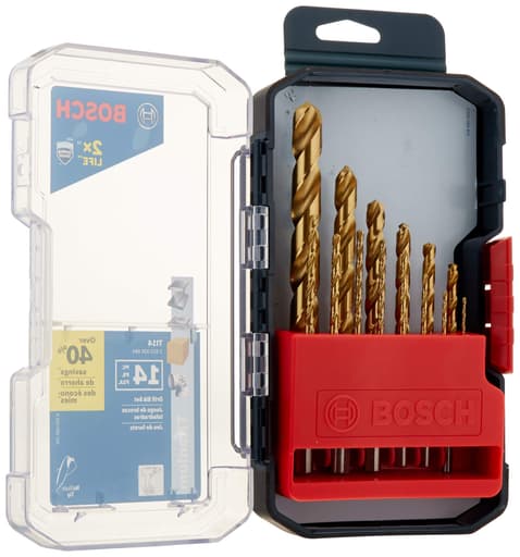 14-piece Titanium Nitride-coated Metal Drill Bit Set