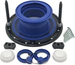 One N Done Toilet Flange Repair Kit - Toilet Kit For Low or Broken Flange. Toilet Wax Ring Replacement Kit W/Toilet Flange Extender Kit, Easy Toilet Bolts, & Toilet Caps For Bottom of Toilet.