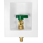 Pex Pre-assembled Ice Maker Outlet Box, 1/2-Inch Pex F1807 Crimp with Installed 1/4-Turn Ball Valve, White,