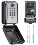 Wall Safe Key Lock Box, 12 Digit Combination Lock Box for Keys with Resttable Code, Large Capacity & Weatherproof Outdoor Lockbox, Spare Key Safe Storage Lock Box for Home, Office, Garage