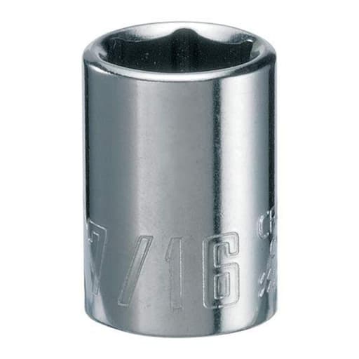 1/4-in Drive 7/16-in 6 Point SAE Shallow Socket