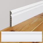 10 Pcs 39.4in x 3.5in Wall Baseboard Molding Trim PVC Skirting Board Wall Base Accent Cove Base Easy DIY Installation for Room Office, Installed with Glue Not Include, White