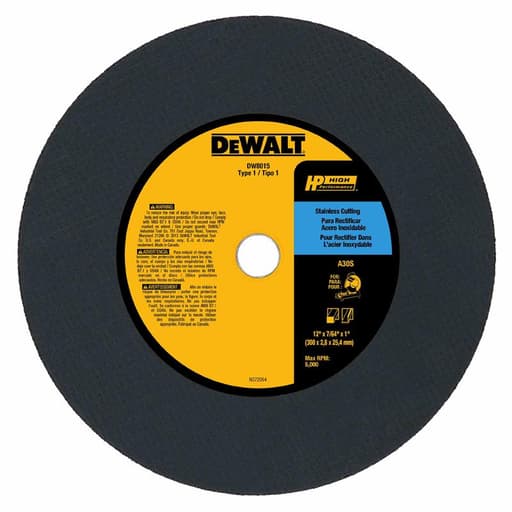 Stainless Steel Cutting Type 1 Stationary and Chop Saw Wheel