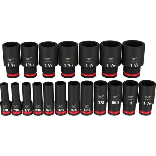 Impact Duty 1/2" Drive SAE Deep 6 Point Socket Set