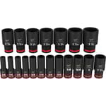 Impact Duty 1/2" Drive SAE Deep 6 Point Socket Set