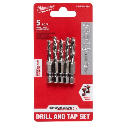 SHOCKWAVE 5 pc SAE Impact Drill Tap Set