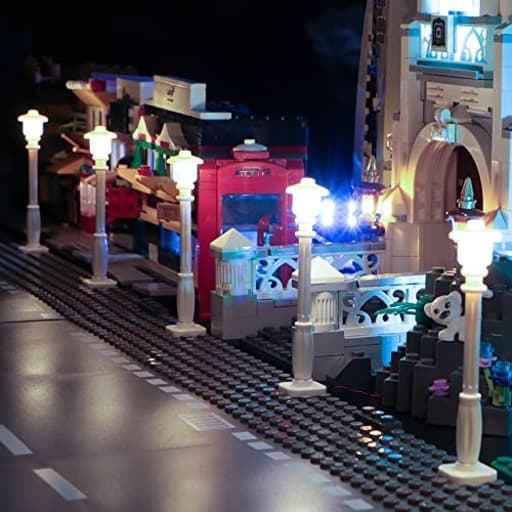 15 City Street Light DIY LED Lighting Kit (10 in 1 USB Power Supply) Small Particle Building Block Lamp Compatible with Lego Building Blocks 2039 11062