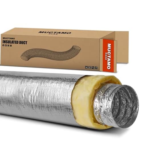 6 Inch 25 Feet Insulated Flexible Duct R4.2 | High-Efficiency Thermal Insulation | Suitable for Heating & Cooling