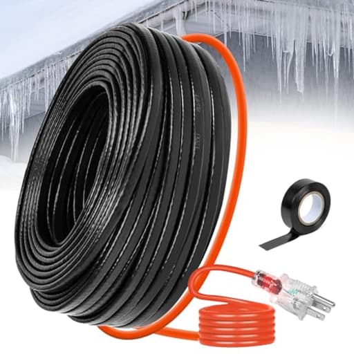 3FT~200FT Heat Tape for Water Pipes, -40°F Deicing Heating Cable, Freeze Protected Water Pipe Heating Cable, Heated Water Hose, Plumbing Fixtures, 120V 5W/ft（6FT）