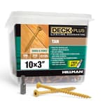 3 Inch Epoxy Coated Exterior Wood and Fence Screws #10 x 3 Torx/Star Drive Included Coarse Thread, Outdoor Rust Resistant Decking Screw, Tan, 5 lb Box, 310 Pieces | 48419