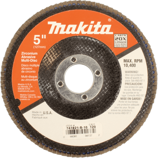 5" x 7/8" Multi-Disc, 120 Grit, Angled Type 29