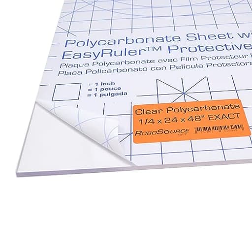 Polycarbonate Clear Plastic Sheet 24" X 48" X 0.236" (1/4") Exact with EasyRuler Film, Shatter Resistant, Easier to Cut, Bend, Mold Than Plexiglass. Window Panel, Hobby, Home, DIY, Industrial, Craft