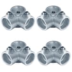 4 PCS Galvanized Steel Structural Pipe Fitting Fits 1" Nominal Pipe (O.D. 1.315"), 90 Degree Two Socket Tee for Guard Railing
