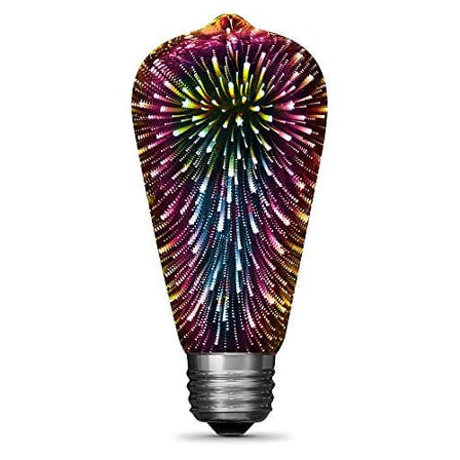 Infinity 3D Fireworks LED Light Bulb, ST19 LED Bulb, ST19/PRISM/LED,1 Count (Pack of 1), Multicolor