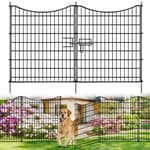 18 Panels No Dig Decorative Fence with Gate, 33 in(H) X 40.5 ft(L) Tall Garden Fence Animal Barrier, Rustproof Metal Wire Edging Border, Temporary Dog Fencing for Outdoor, Yard, Patio