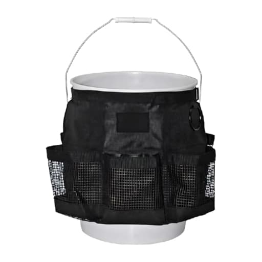 5 Gallon Bucket Tool Organizer Bag, Multi-Purpose Car Bucket Wash Tool with Mesh Storage Pockets, Universal Vehicle Cleaning Supplies Accessories for Home, Gardening, Fishing