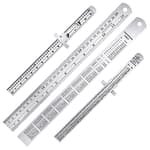 4 Pcs Pocket Ruler 6 Inch and 12 Inch Metal Rulers with Inch and Metric Graduation Stainless Steel Precision Measuring Tool for Engineering, School, Office