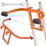 Ladder Stabilizer, Heavy Duty Steel Ladder Roof Hook Ladder Stabilizer with Wing Span/Wall Extension Accessory, Secure and Stable Ladder Standoff Arms for Roof Gutter with Anti-Slip Rubber Feet