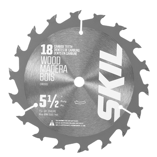 5-1/2 in 18-tooth carbide-tipped circular saw blade