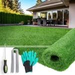 Artificial Grass Rug Outdoor Indoor 3ft x 5ft, Fake Grass Carpet Green Synthetic Grass Realistic Turf Rug with Drainage Holes for Garden Lawn Landscape Balcony Patio Decoration
