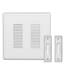 PrimeChime Plus 2 Electric Doorbell Kit - Doorbells for Home - Includes Selectable Ring Chimes - Basic Button, White - NICOR Lighting