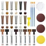 Wood Furniture Repair Kit: 12-Color Filler and 8-Color Markers - Wood Touch Up for Scratches/Cracks/Holes/Stains in Floors/Table/Cabinets