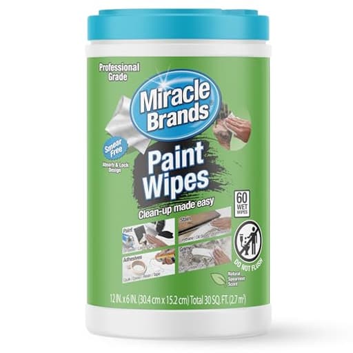 for Paint Prep & Cleanup, Remove Tough Grime Build-Up, Wet Paint, Caulking, Epoxy, Colorant, and more from Hands, Surfaces, & Tools - 60 Count