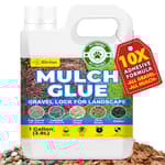 Mulch Glue for Landscaping – 1 Gallon Gravel Binder, Rubber Mulch Stabilizer, Landscape Mulch Lock Adhesive, Concentrated Rock Glue for Landscaping, Non-Toxic, Fast Drying, Lasts up to 2 Year