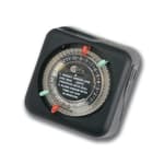 Outdoor Mechanical Timer with Tradition Pin Setting, Plug-In Landscape Lighting Automation Timer, Black, 15557BK, 3" x 3" x 2.75"