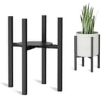 Adjustable Metal Plant Stand Indoor Outdoor - Fits 8 to 12 Inches Pots - Mid Century Modern Planter Stand Single Floor Flower Pot Holder Home Decor for Gardening Gifts