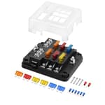 12V Fuse Block, Chatovalo 6 Circuit Fuse Box, with LED Warning Indicator, for Automotive Marine RV