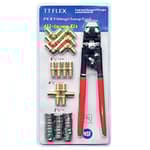 TTFLEX PEX Clamp Tool Kit with 26 PCS 1/2" Cinch Clamp Rings, PEX Crimping Tool Kit with 12 PCS 1/2" Brass Tee Elbow Coupling Pipe Fittings