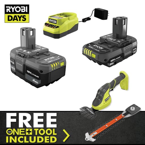 18V ONE+ Lithium Starter Kit with Free Shear/Shrubber