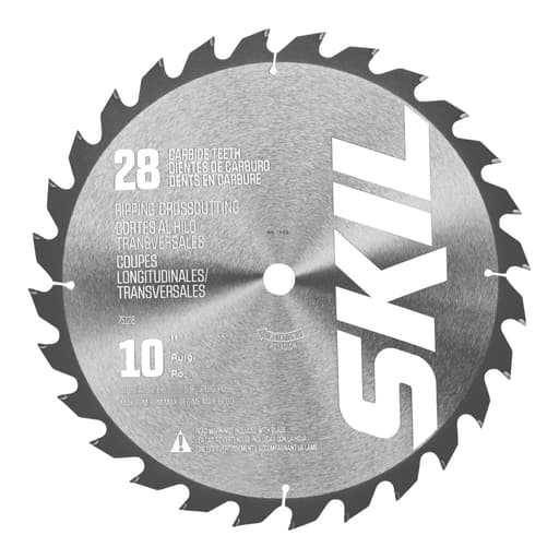 10 In. 28-Tooth Carbide Tipped General Purpose Circular Saw Blade